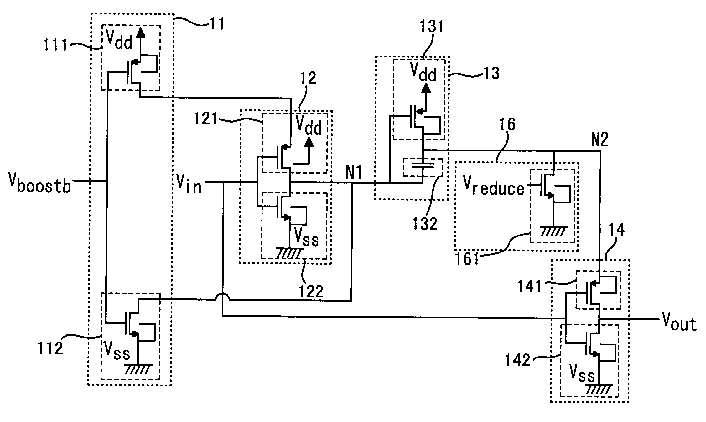 Semiconductor circuit apparatus with voltage boost