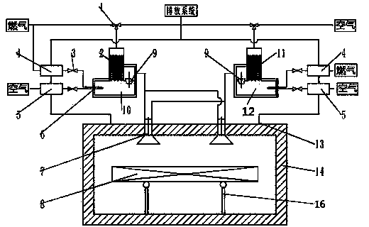 Air and gas two-heat-accumulation heating furnace
