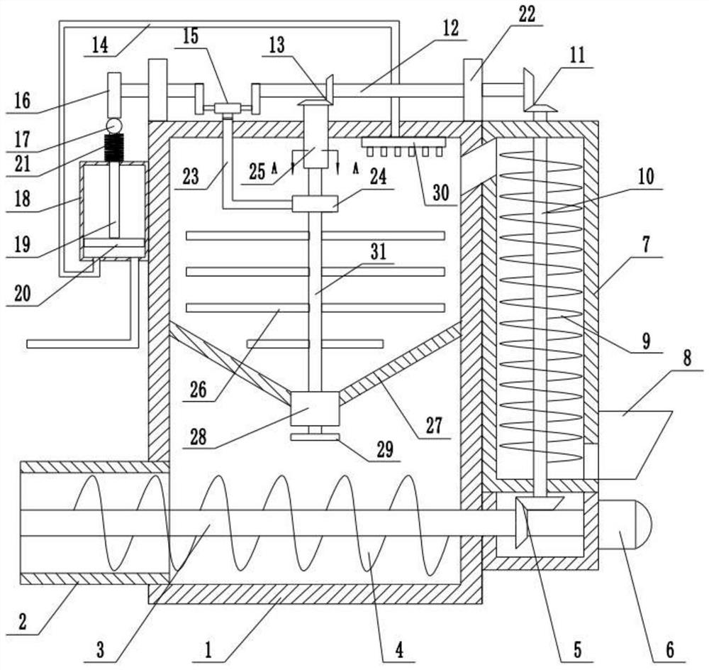 Concrete continuous output stirring device for road construction