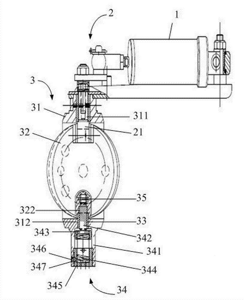 Pressure-limiting exhaust auxiliary brake valve set with arced piston bush