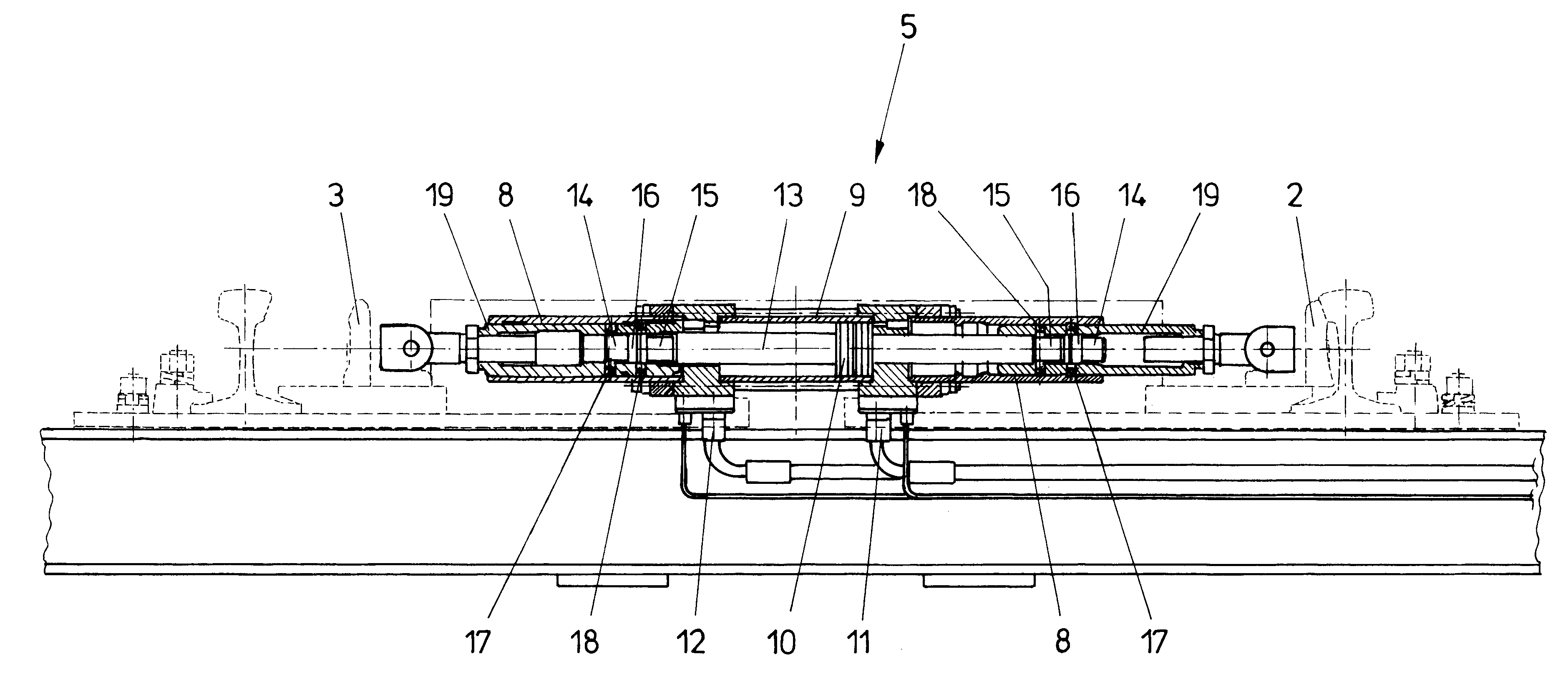 Device for locking end positions of mobile switch parts