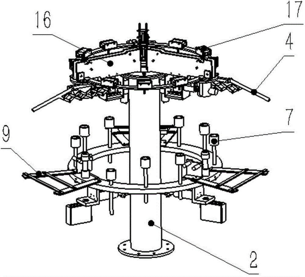 Lift type high-pole lamp provided with semiautomatic hitching device
