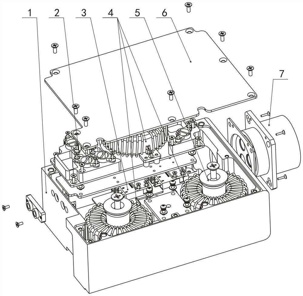 Power supply filter with high-efficiency electromagnetic isolation and heat dissipation functions