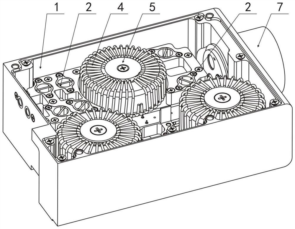 Power supply filter with high-efficiency electromagnetic isolation and heat dissipation functions