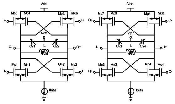 Low-phase-noise quadrature voltage-controlled oscillator