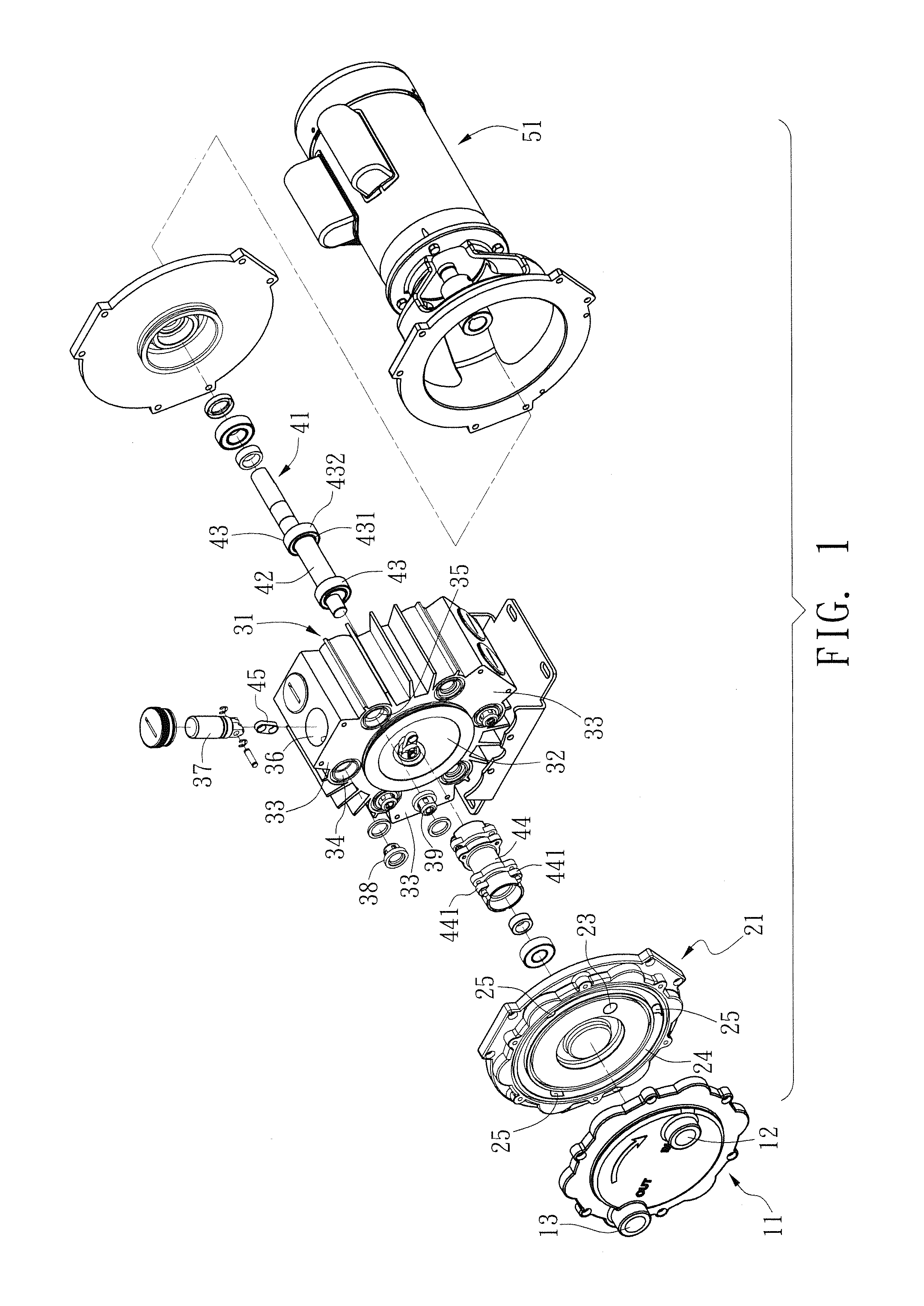 Pressurizing pump structure