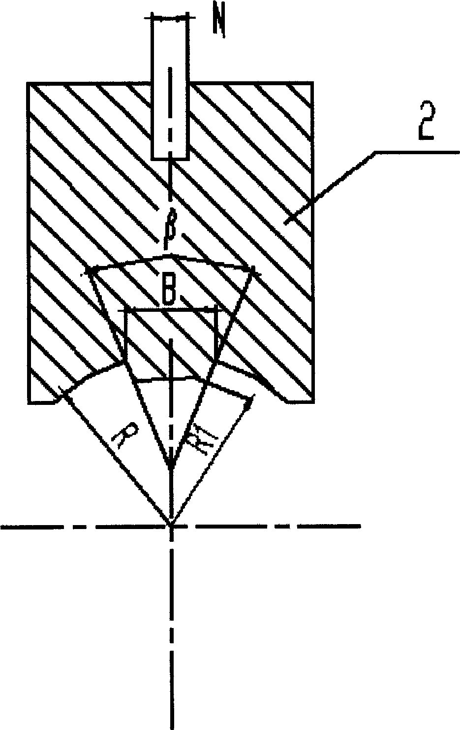 Processing method of small radius centring rectangular splined shaft