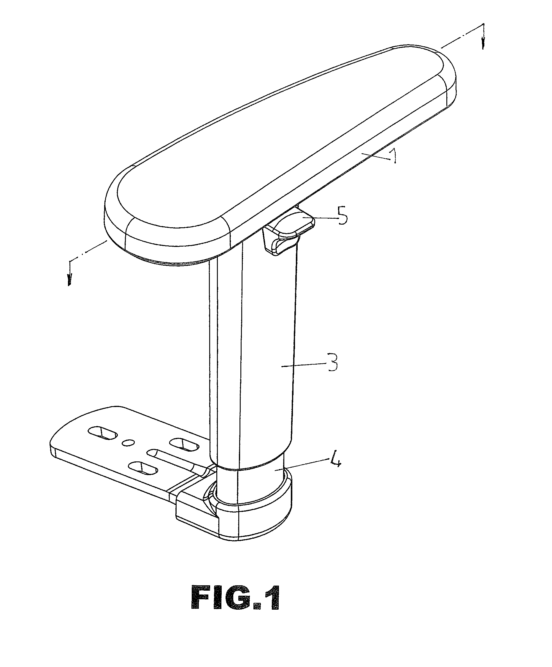 Chair armrest assembly having adjustable height