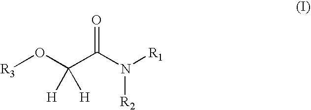 Oxyacetamide compounds useful for stimulating or inducing the growth and/or retarding the loss of keratin fibers