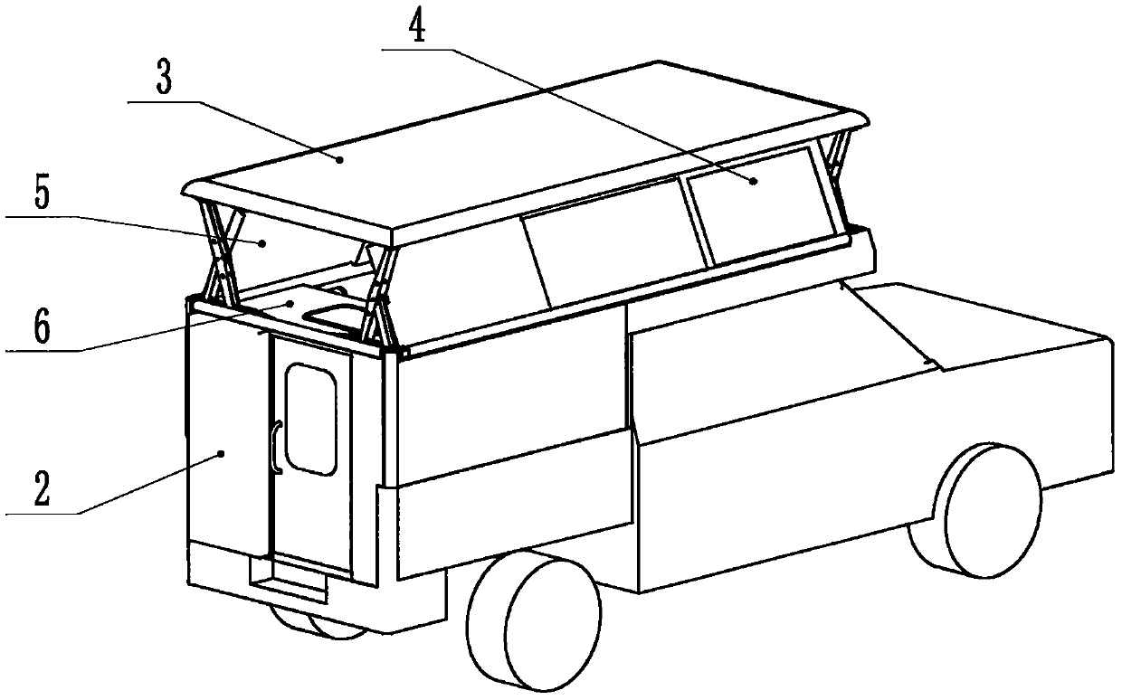 Roof lifting mechanism of recreational vehicle