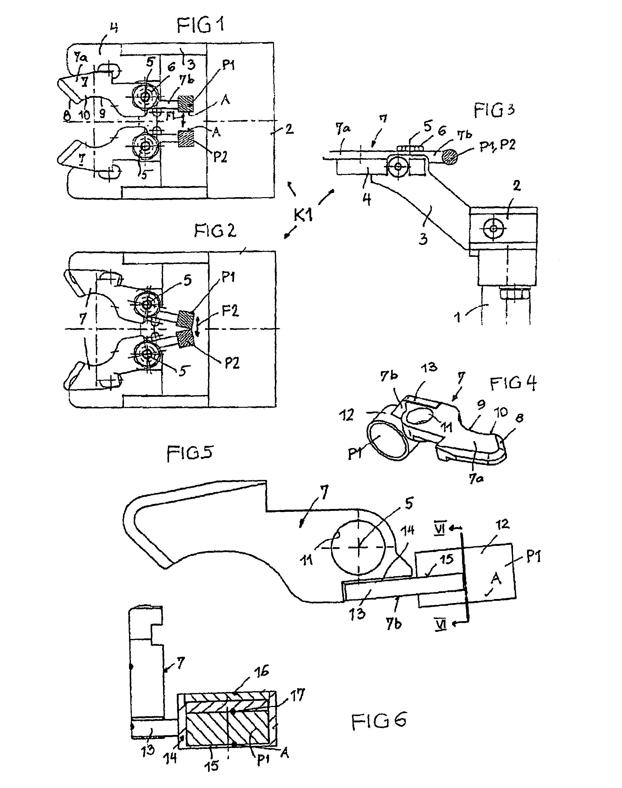 Claw for a container transporting system