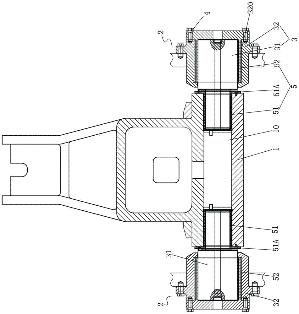 A grinding roller device with a flexible connection structure