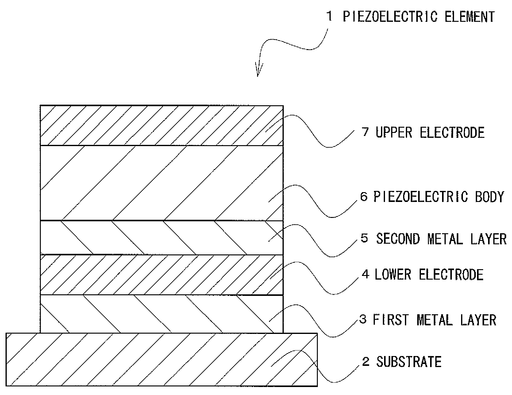 Piezoelectric element and film formation method for crystalline ceramic