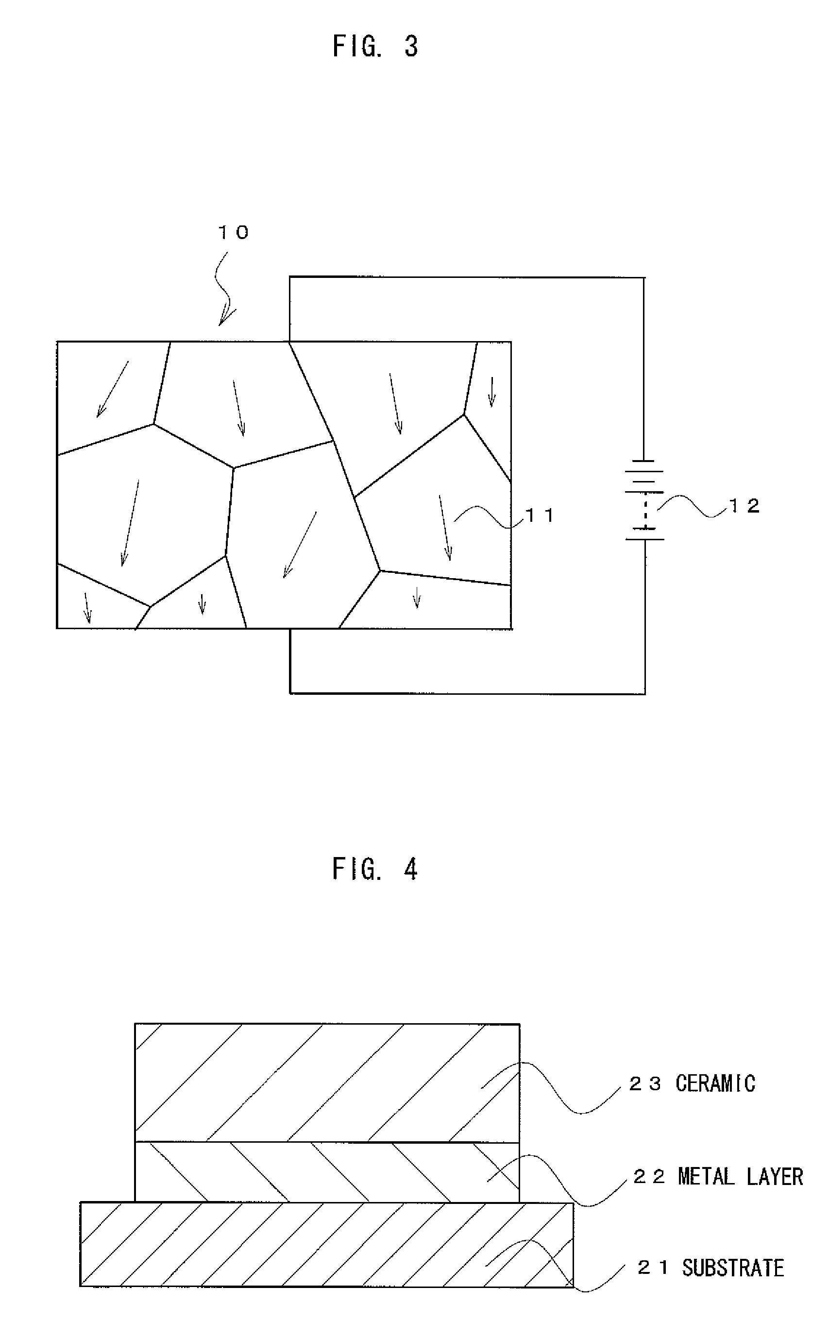 Piezoelectric element and film formation method for crystalline ceramic