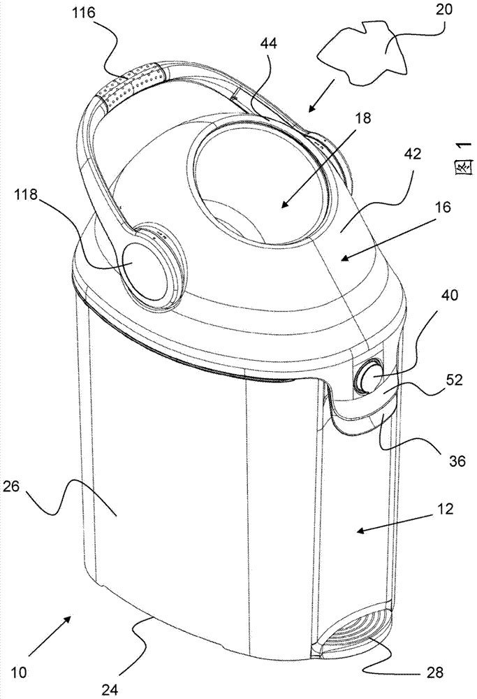 Garbage equipment for waste especially diapers