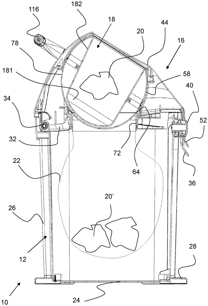 Garbage equipment for waste especially diapers