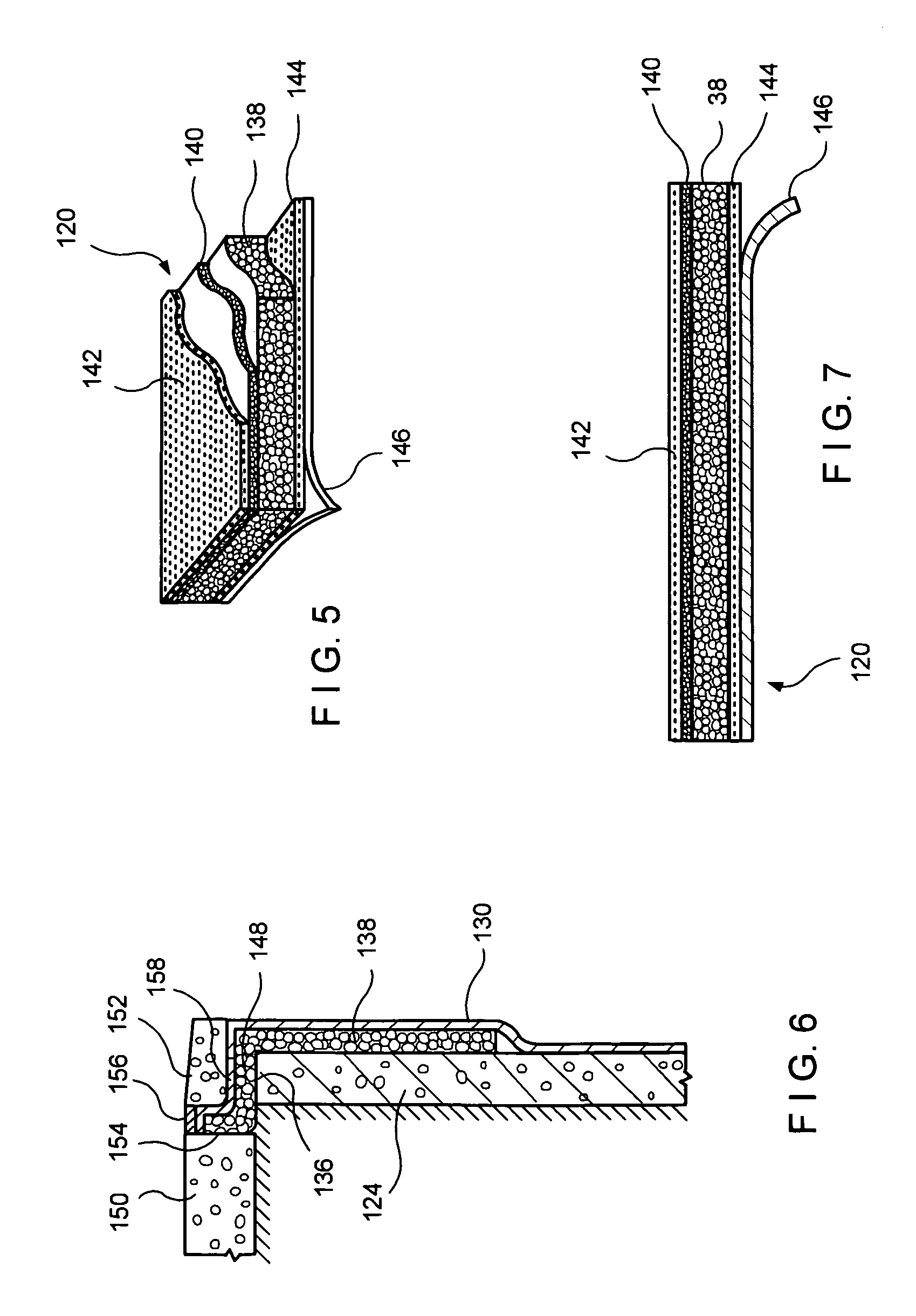 Foam interlining device for swimming pools