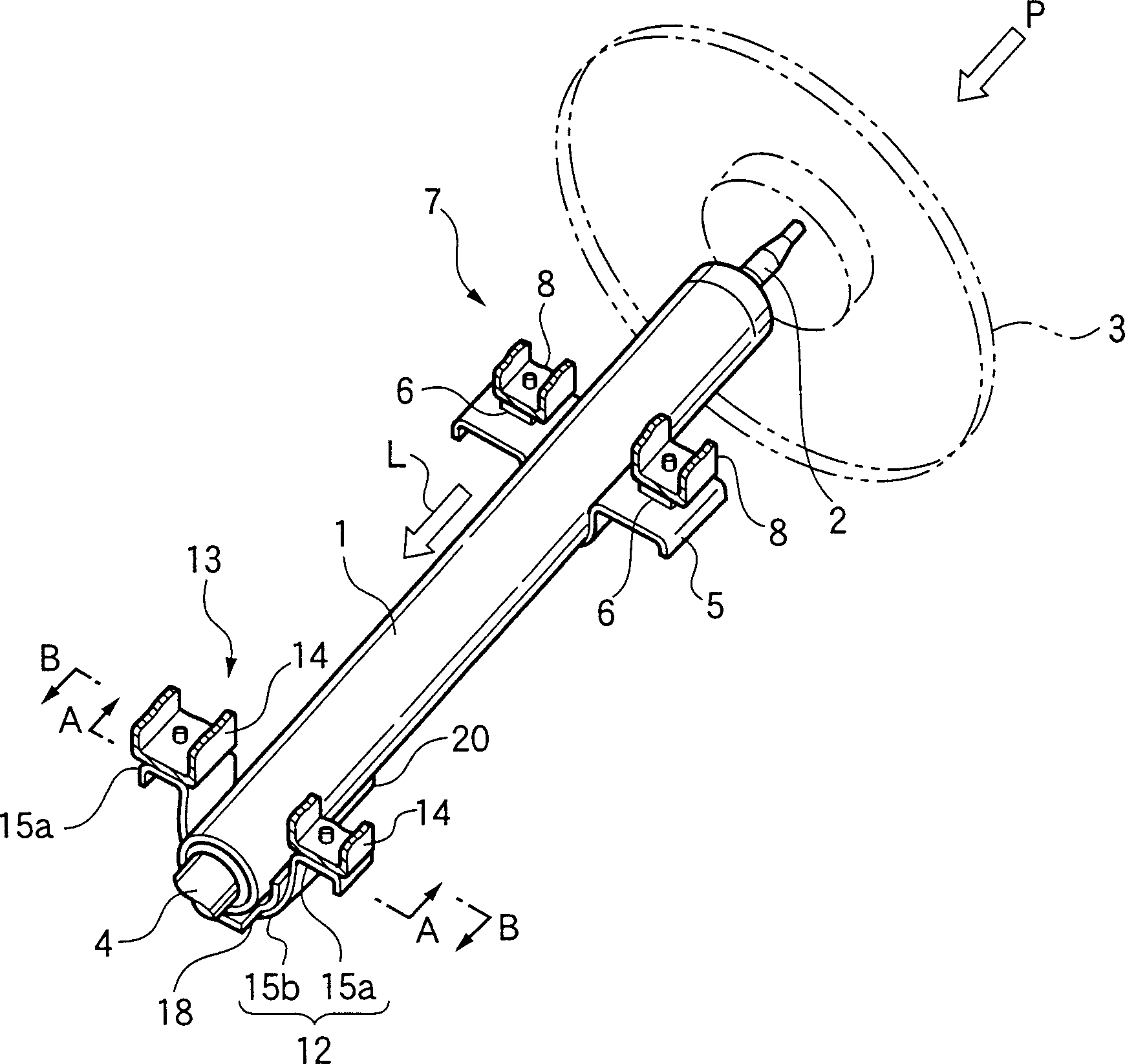 Steering column collision absorbing structure