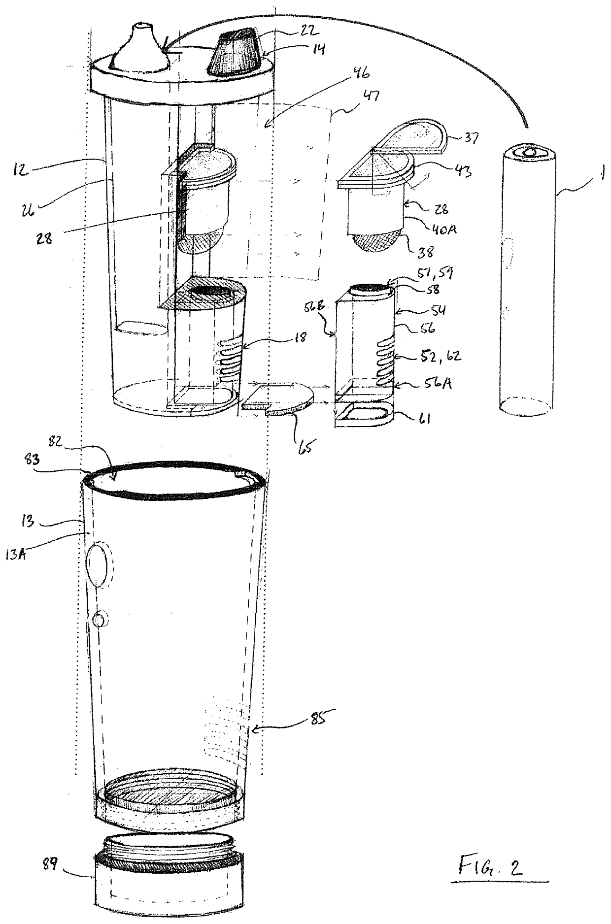 Apparatus for conditioning gas carrying a chemical released from a smoker's mouth