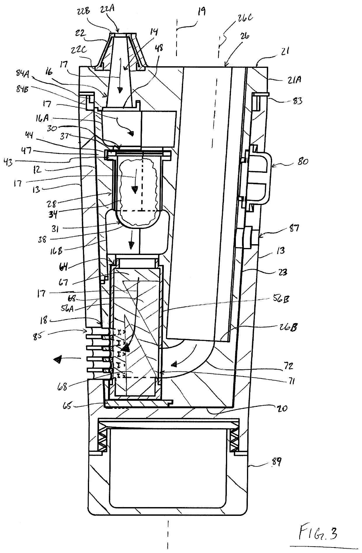 Apparatus for conditioning gas carrying a chemical released from a smoker's mouth