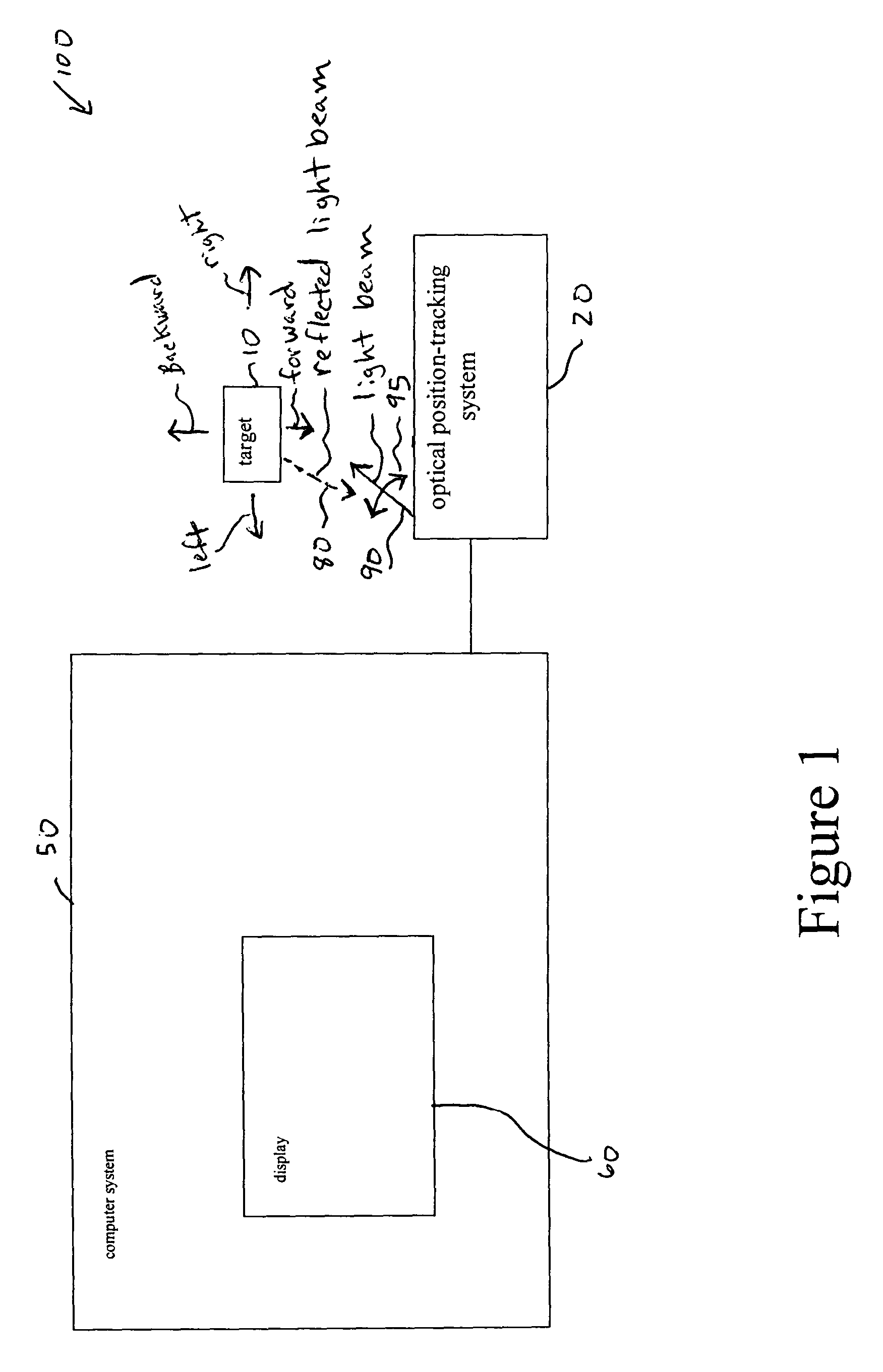 Method and system for optically tracking a target using a triangulation technique