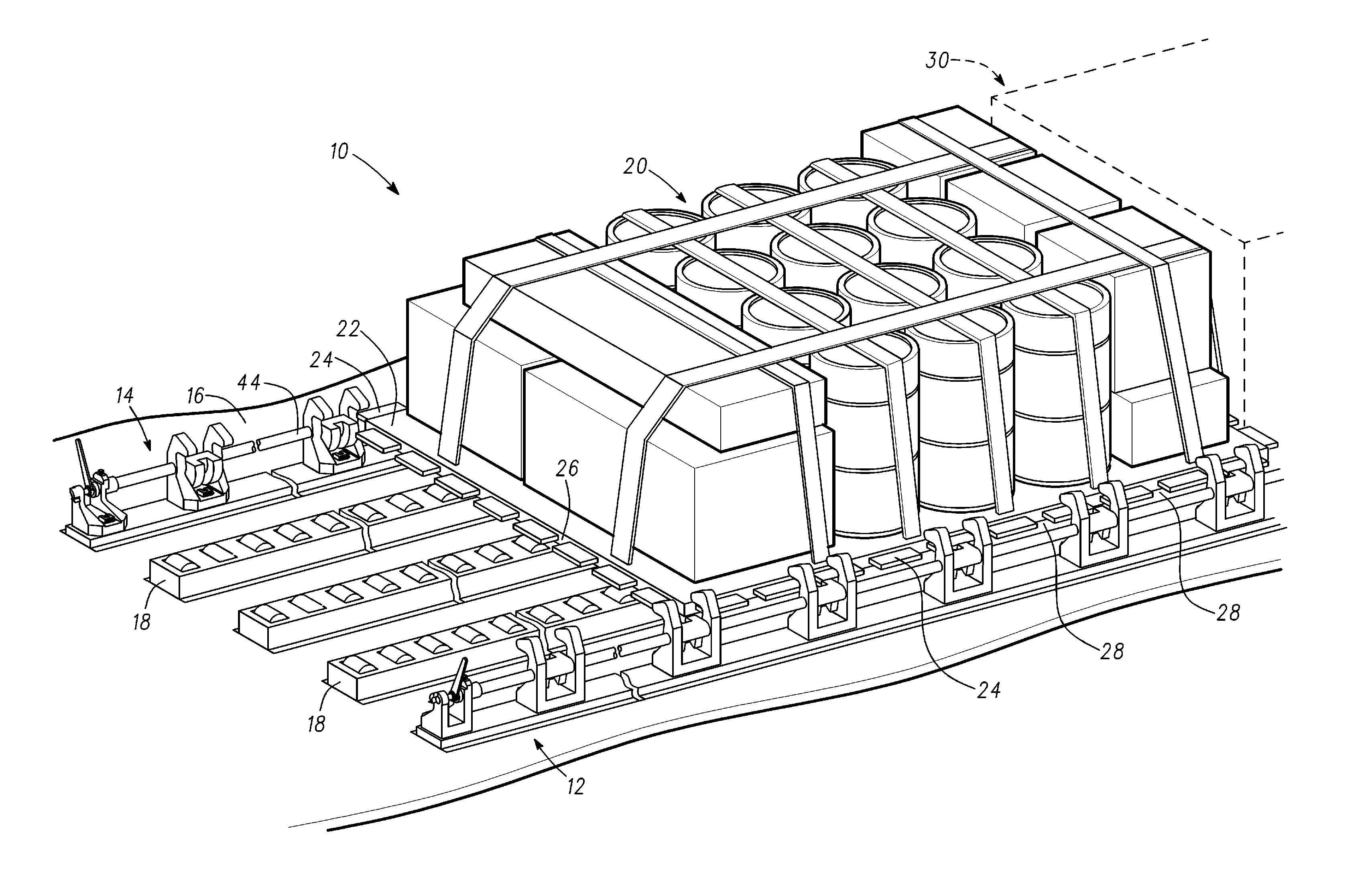 Sequential latch for palletized cargo