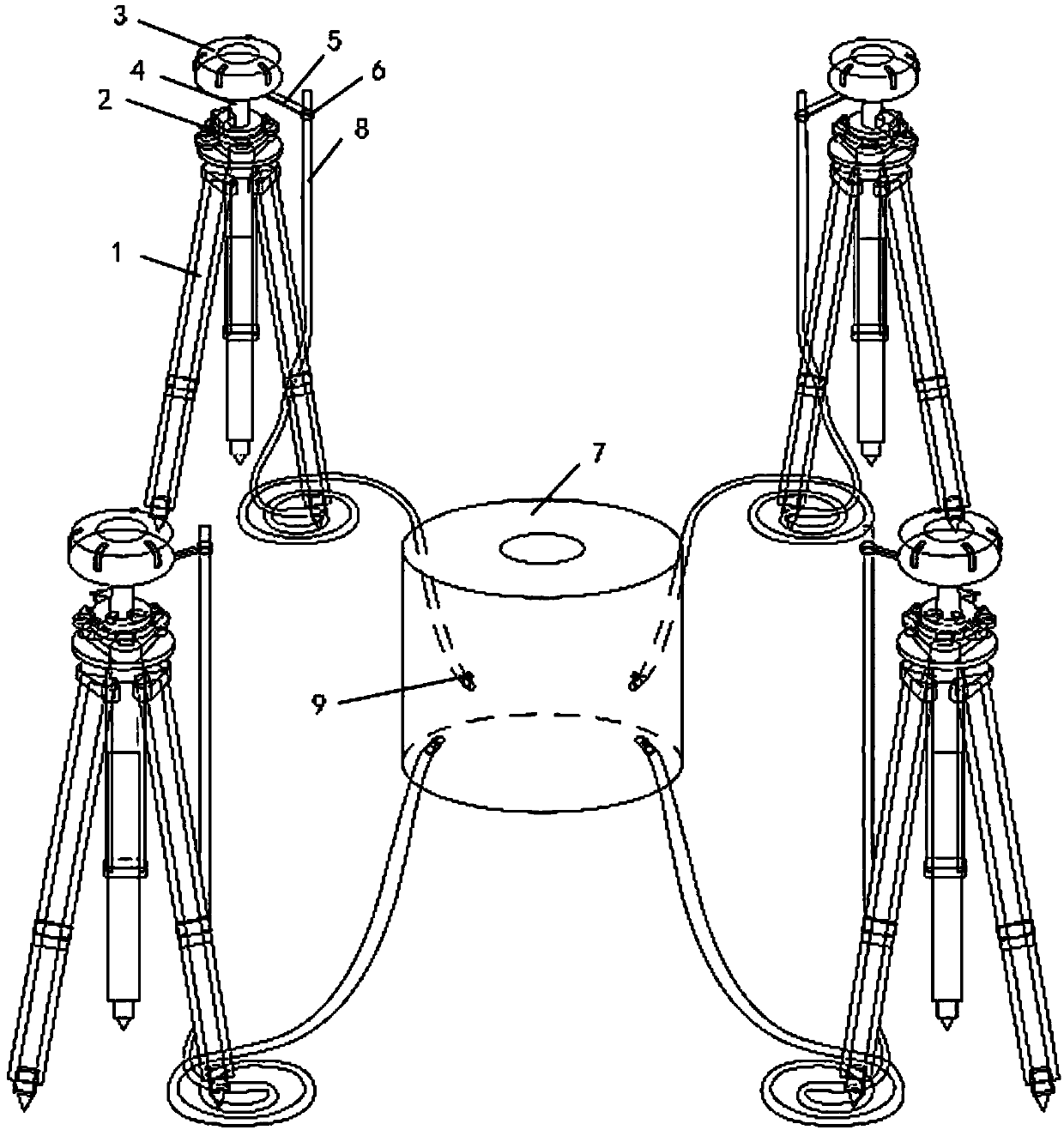 Plumb line deviation measuring device and method