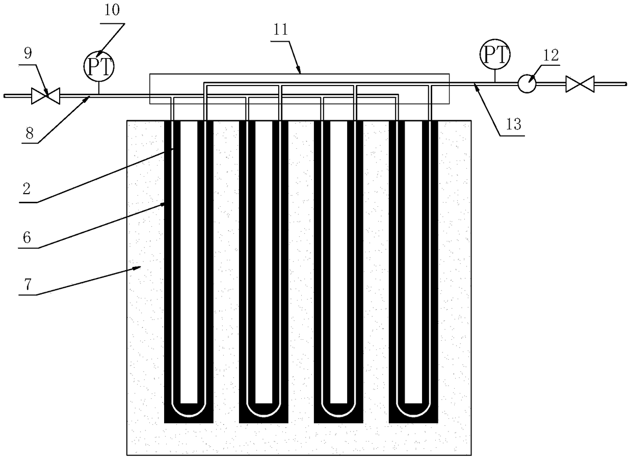 A phase change heat storage floor radiation heating device combined with an air source heat pump