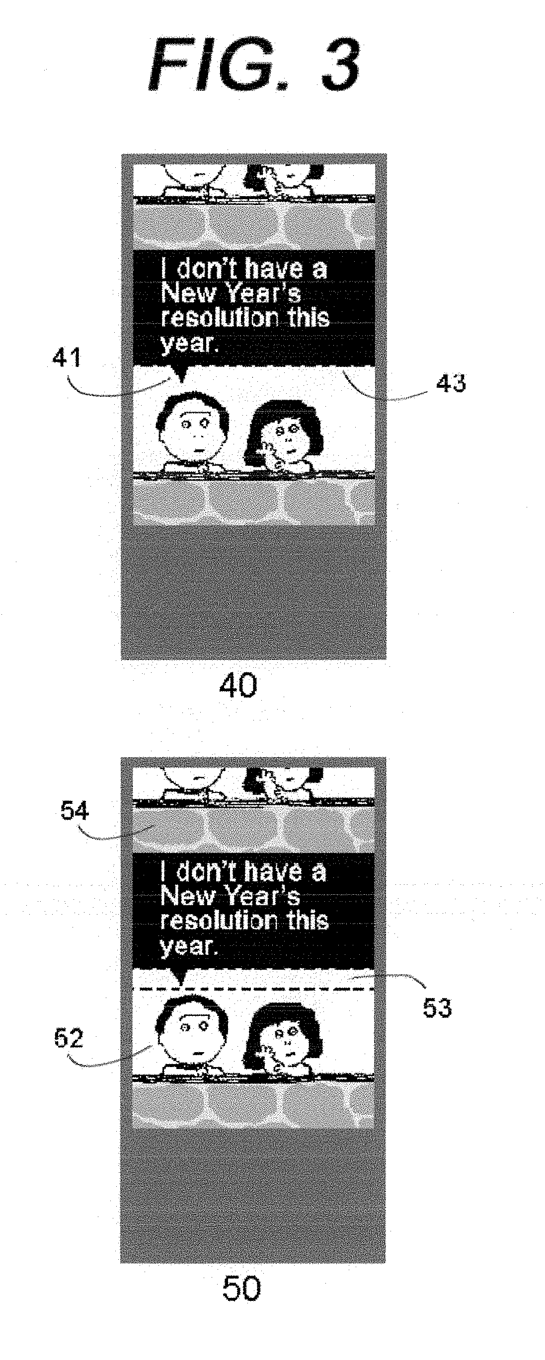 Method for displaying dynamic media with text bubble emulation