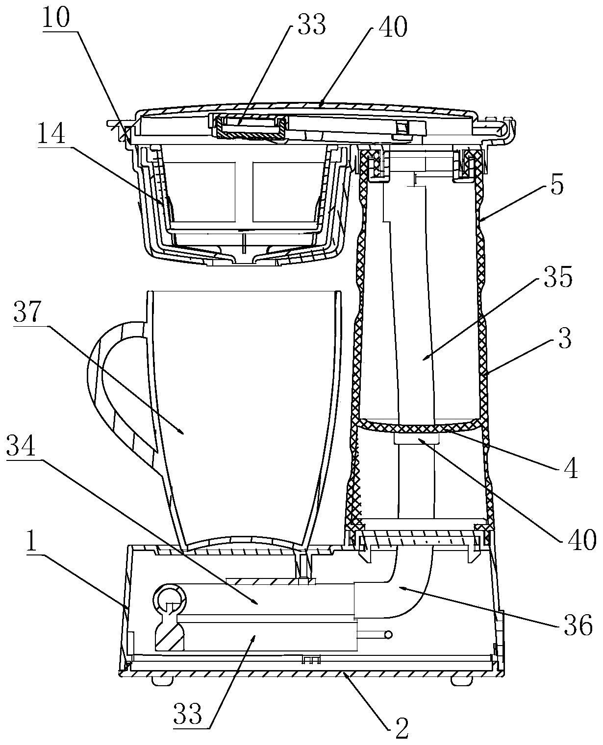 Folding coffee machine