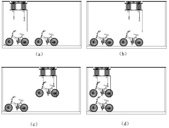 Suspension lifting double-decker bicycle parking rack