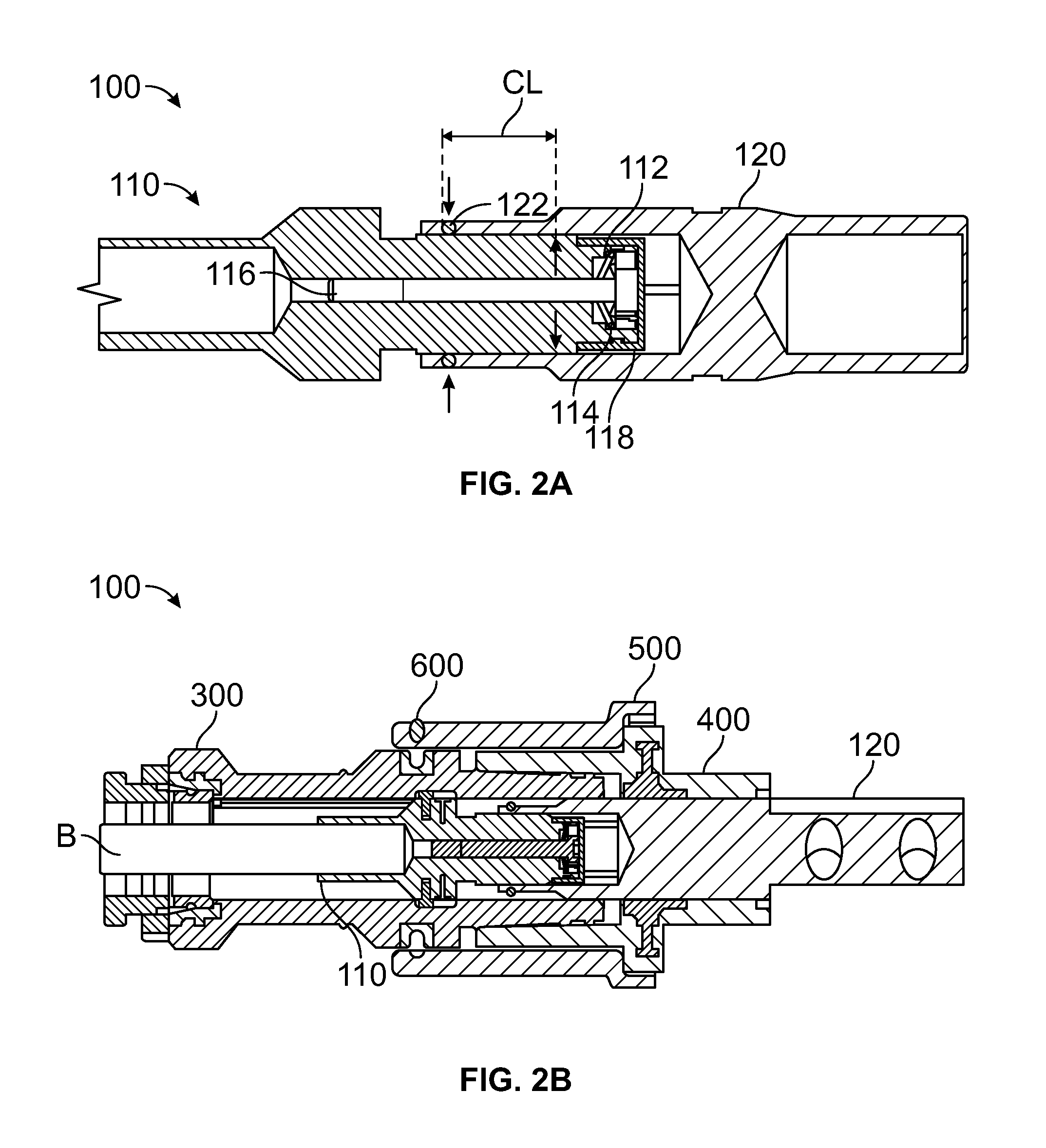 Connector assembly having self-adjusting male and female connector elements