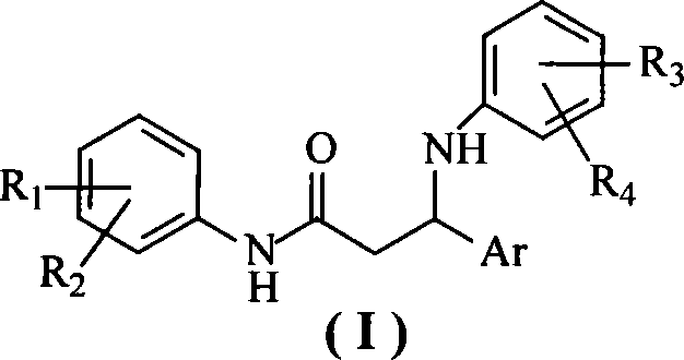 N-aryl-beta-aryl amidine-propionamide compounds, preparation method and use thereof