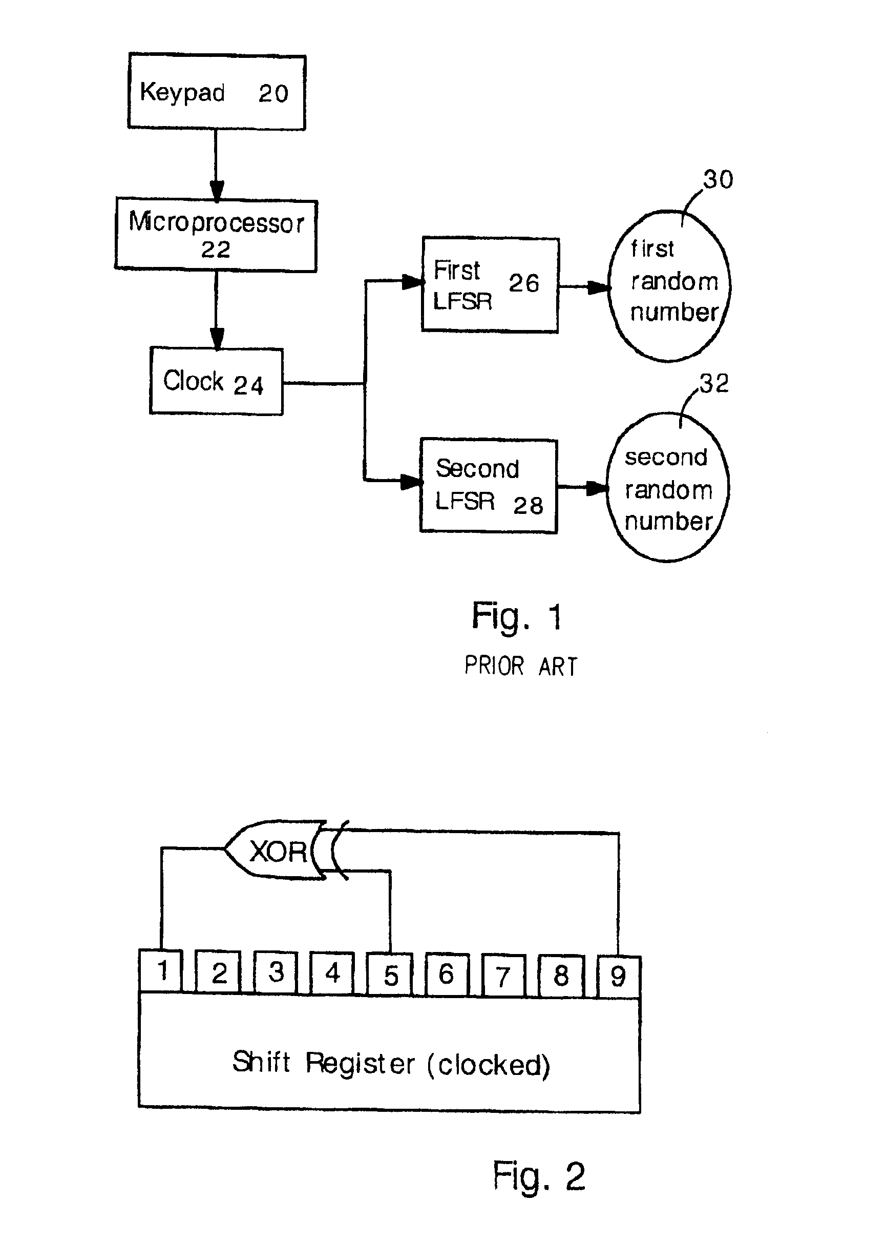 Secure credit card employing pseudo-random bit sequences for authentication