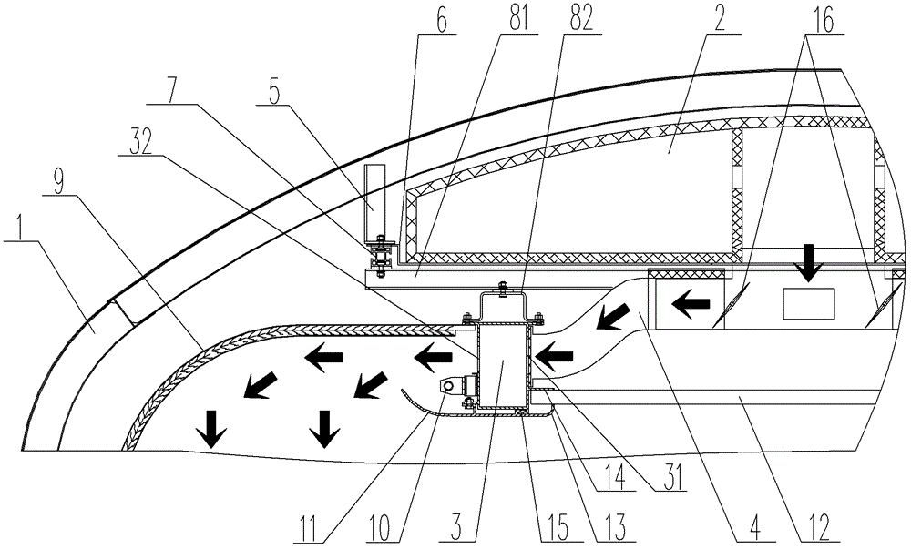 Air supply duct for conference room of special railway vehicles