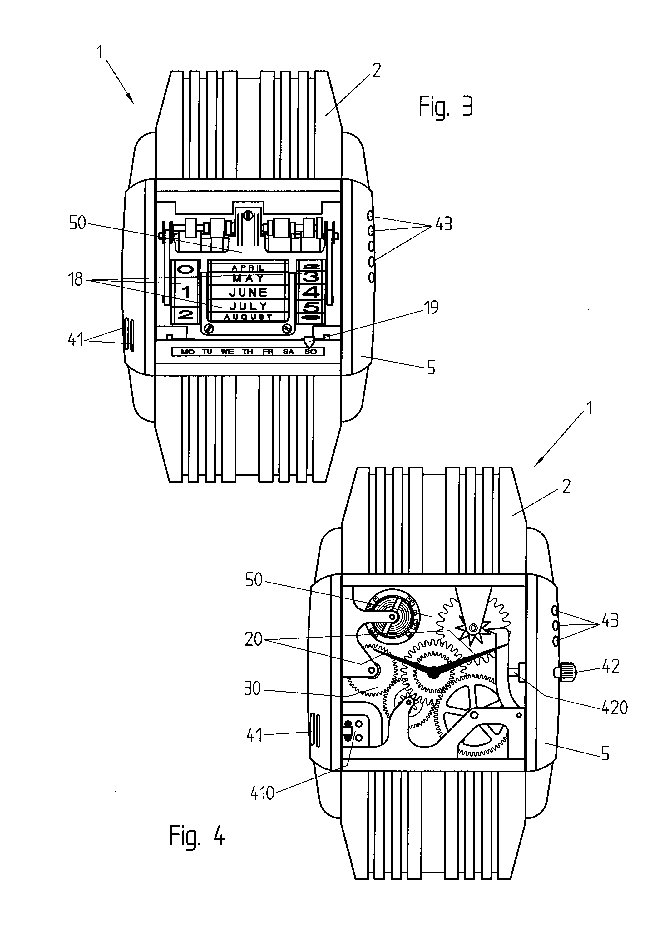 Wristwatch with electronic display