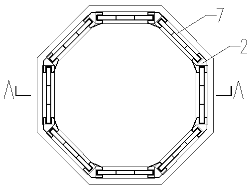 Prefabricated light GFRP octagonal cable well and construction method thereof