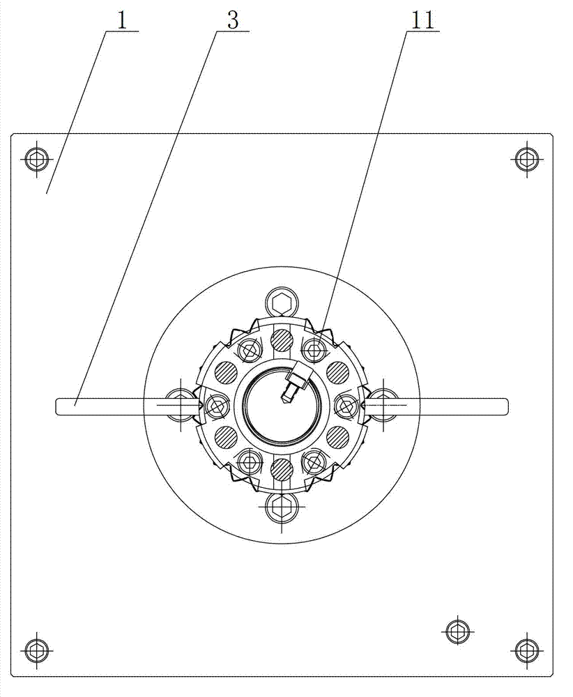 Assembling device of automobile air conditioner fin die hobbing cutter