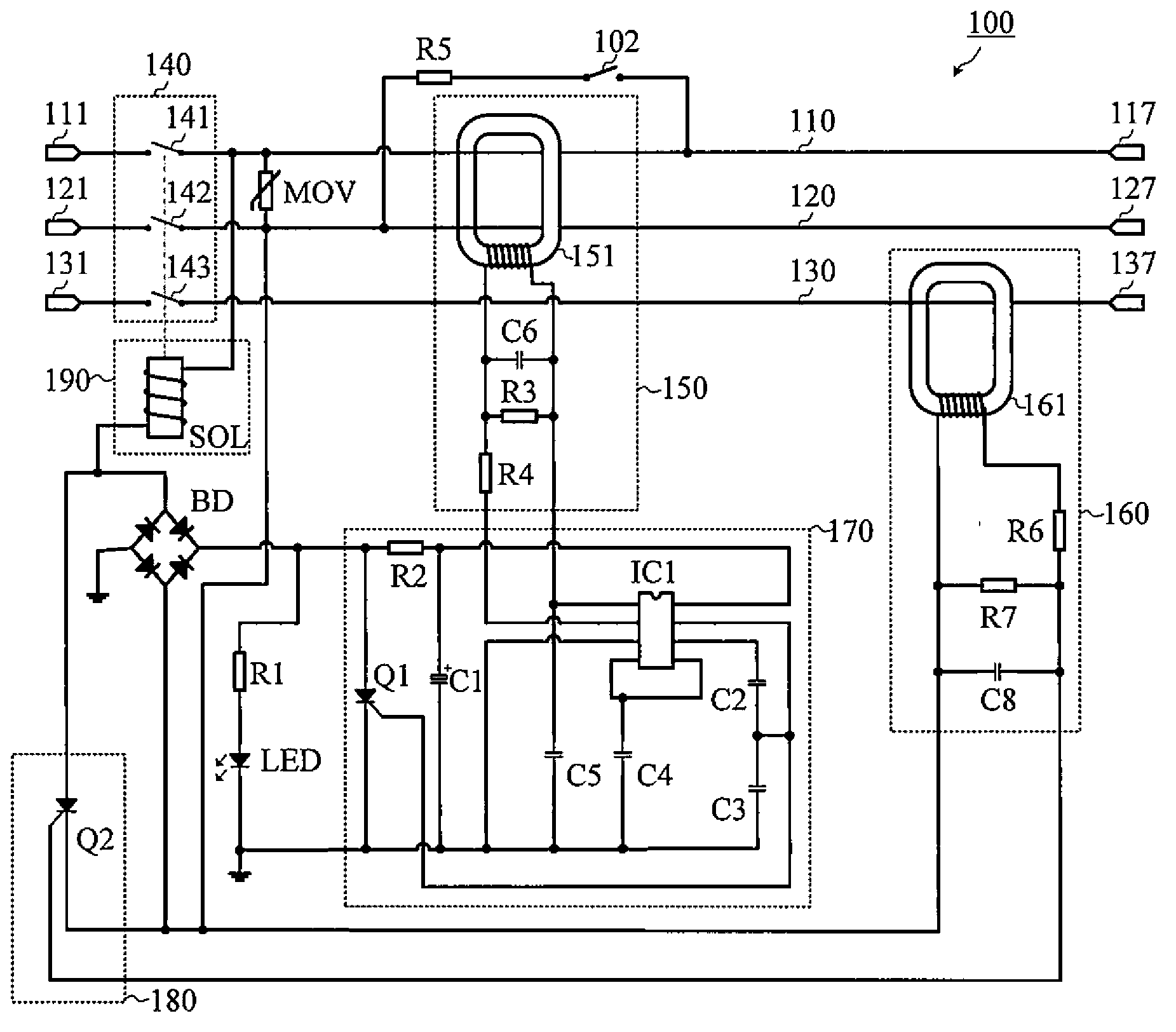 Electric wiring protection device