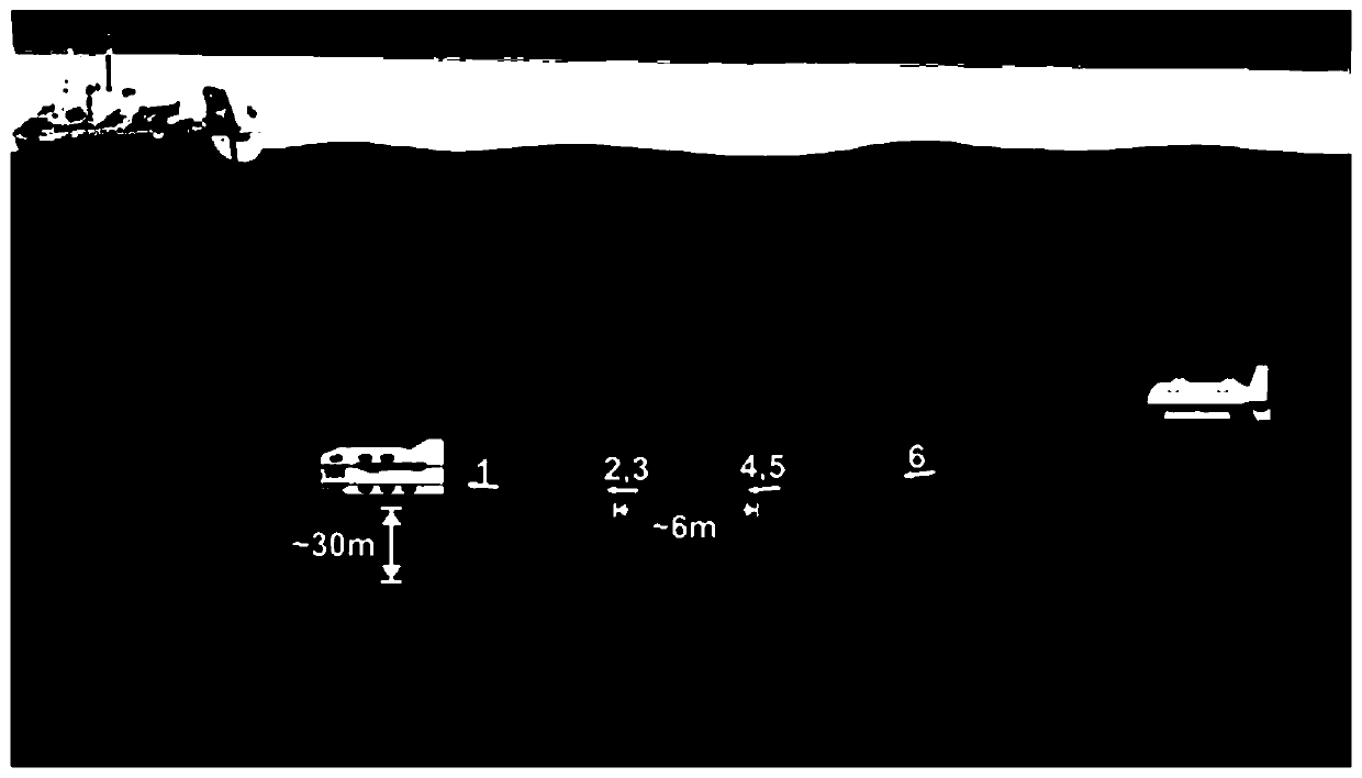 Submarine spontaneous potential observation method with transient electromagnetic double trailers and electric interference correction method