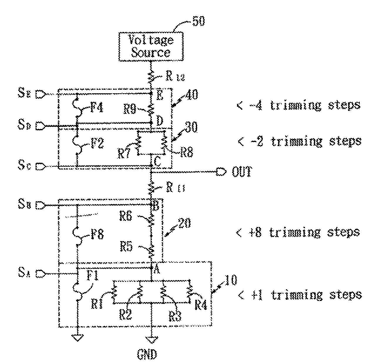 Circuit for adjusting reference voltage using fuse trimming