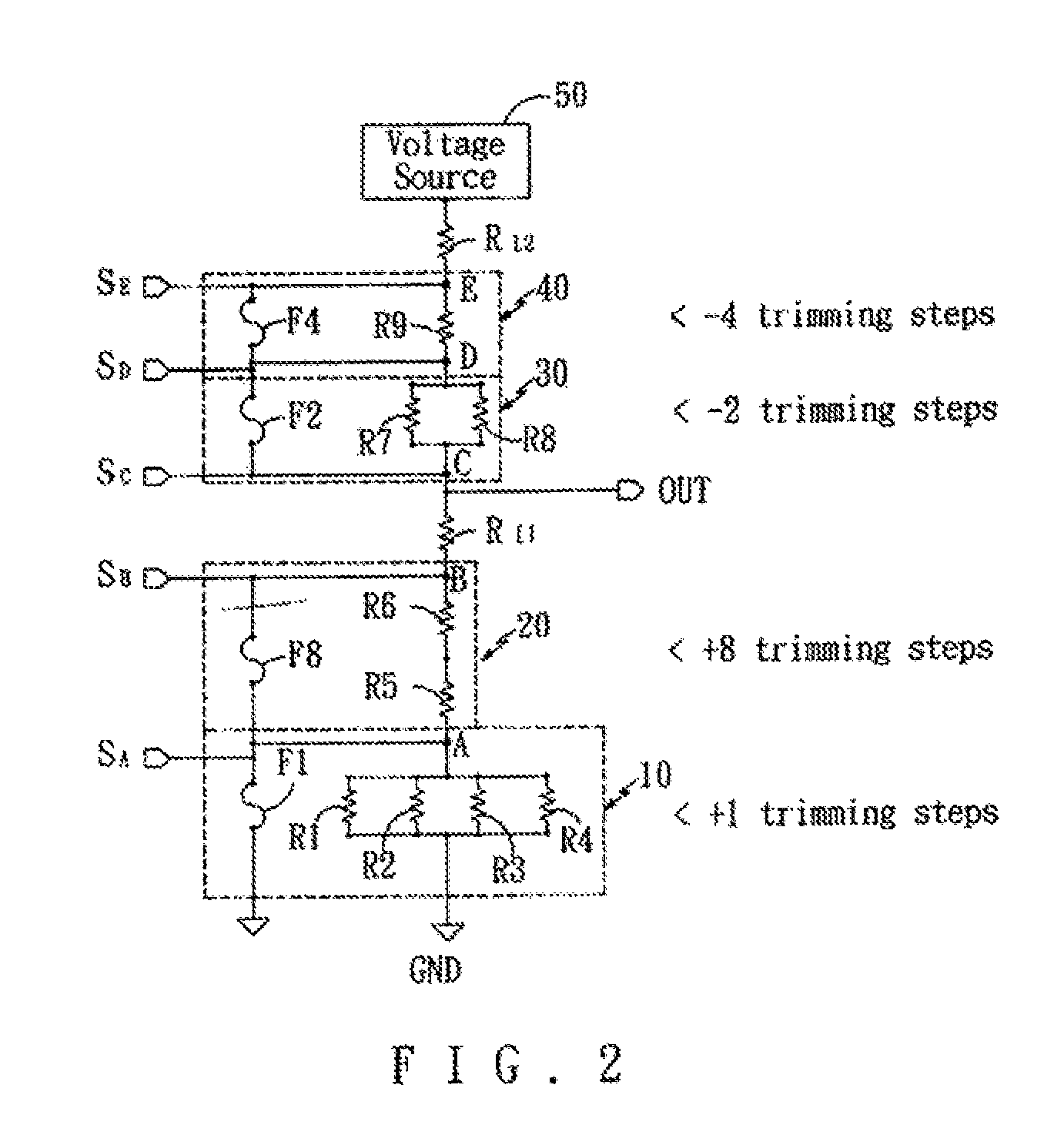 Circuit for adjusting reference voltage using fuse trimming