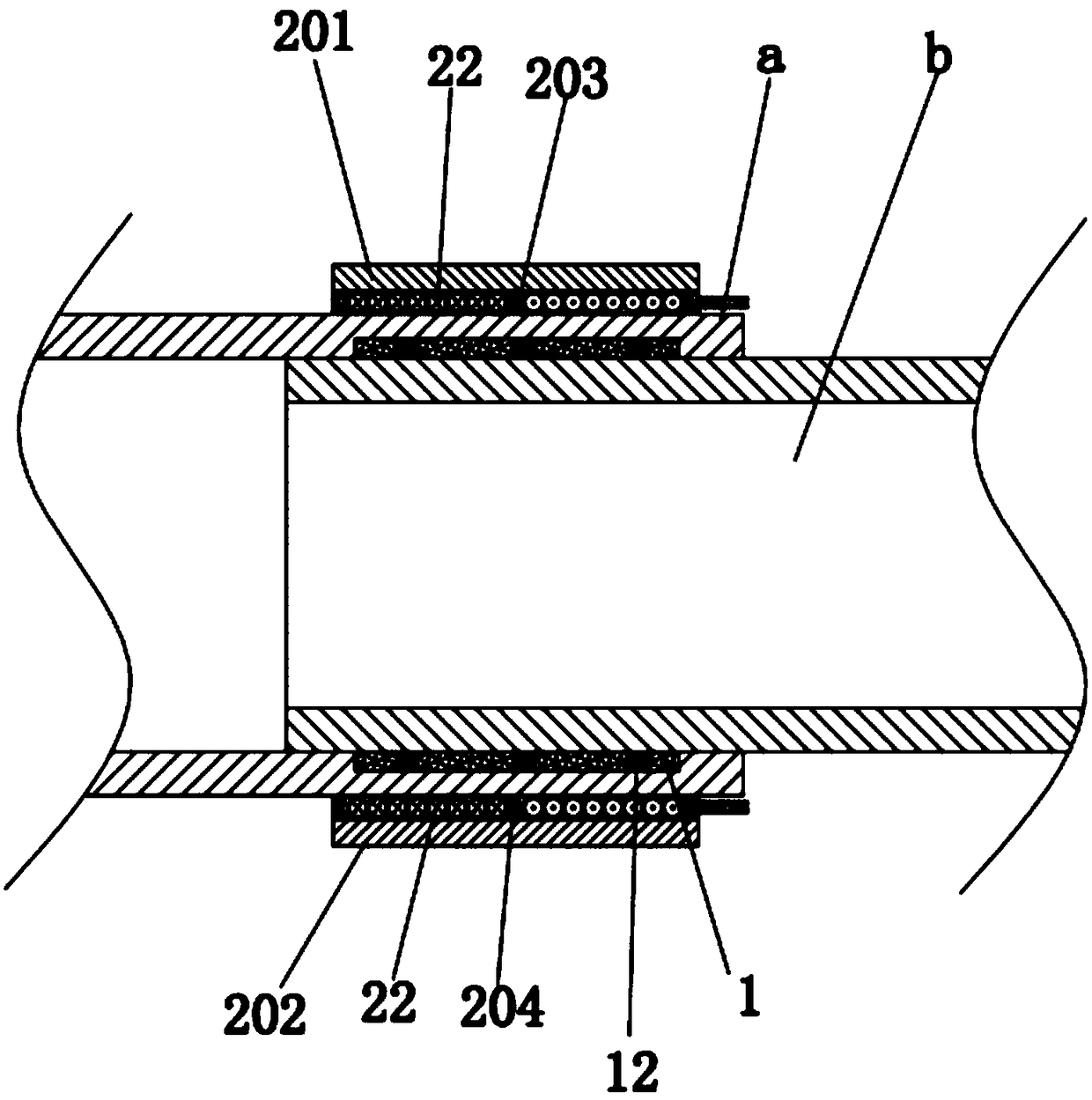 Plastic pipe hot melt connection device