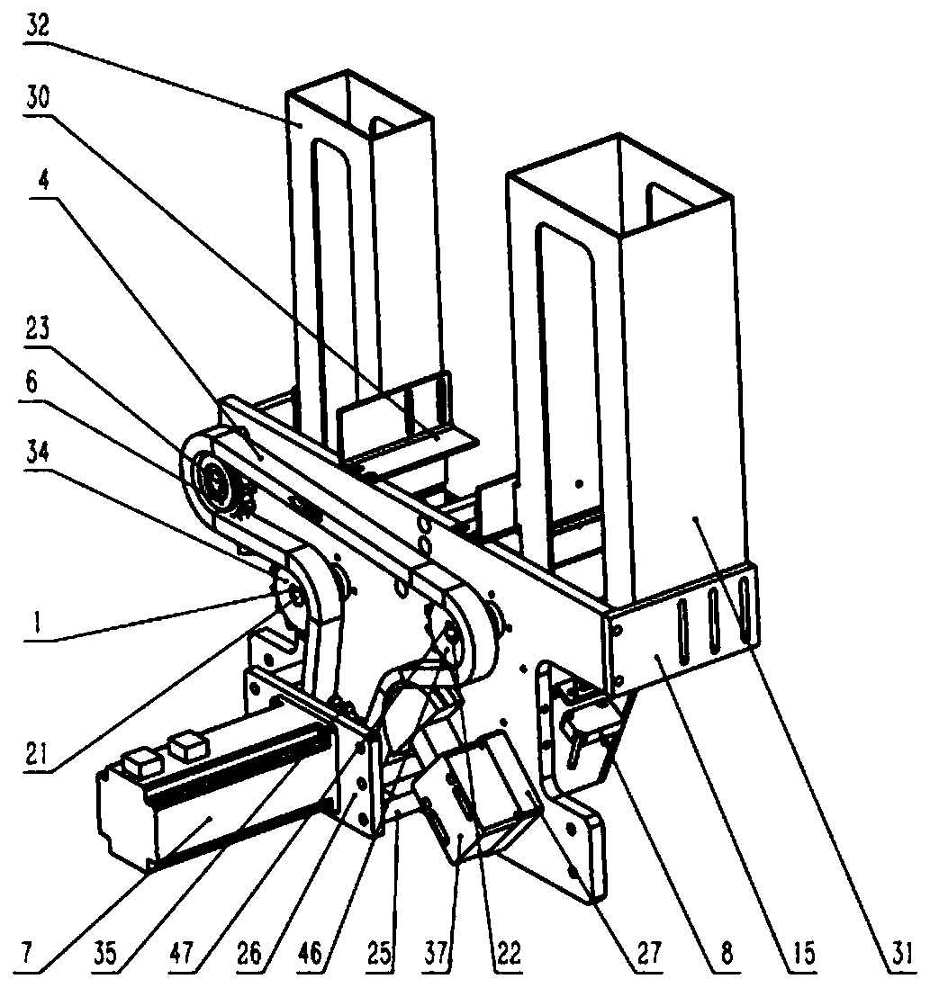 Device for simultaneously putting labels of two specifications