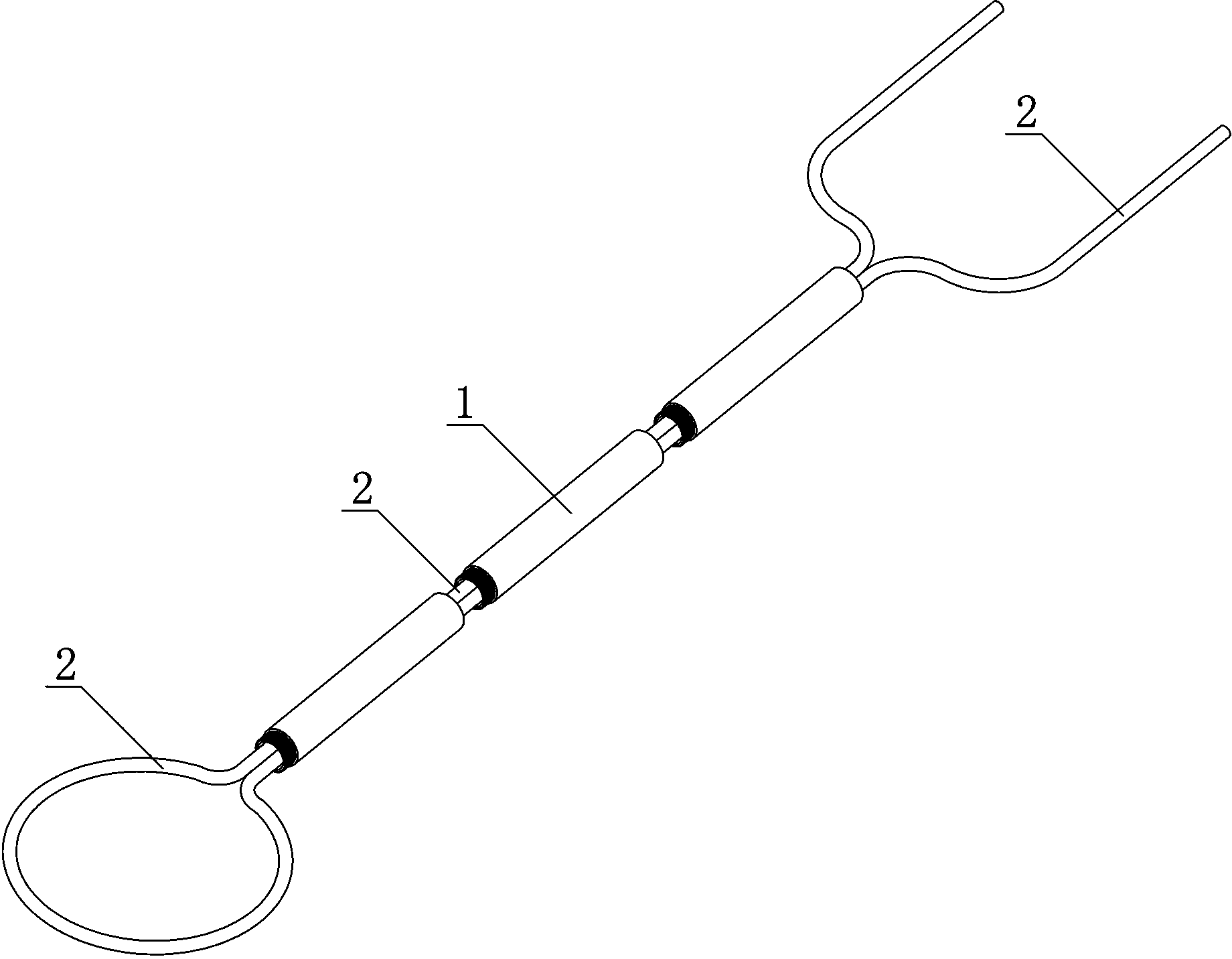 Temporary supporting rod for high-voltage line