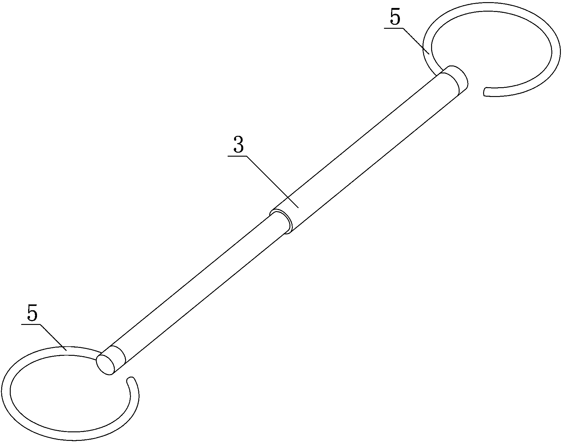 Temporary supporting rod for high-voltage line