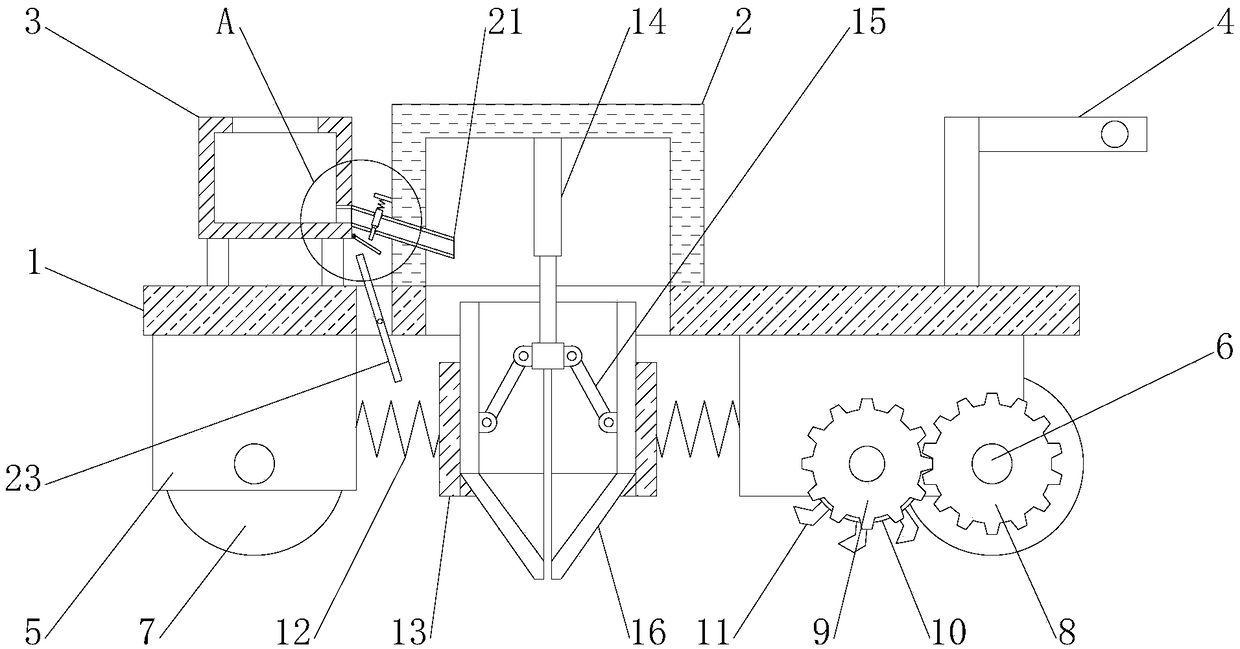 Device for sowing seeds during fruit planting