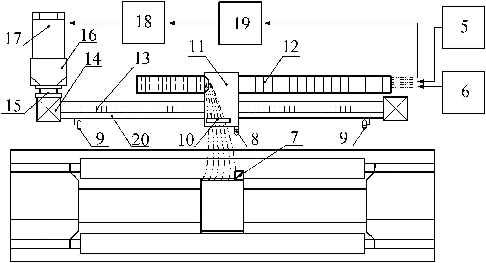 Traction preventing device for sliding table of long-stroke horizontal vibrating table
