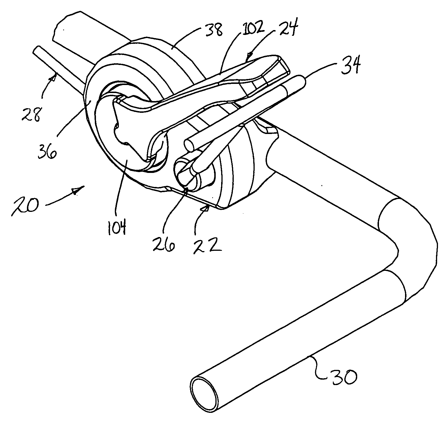 Apparatus for two-motion cable engagement