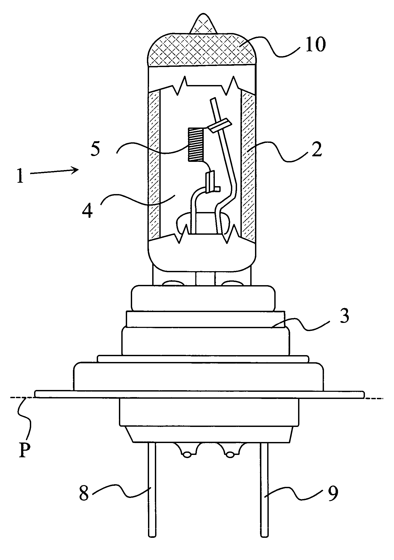 Composition for opaque coating, lamp with coating, and method of manufacture